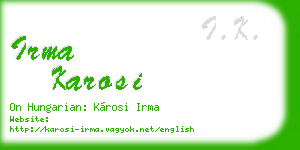 irma karosi business card